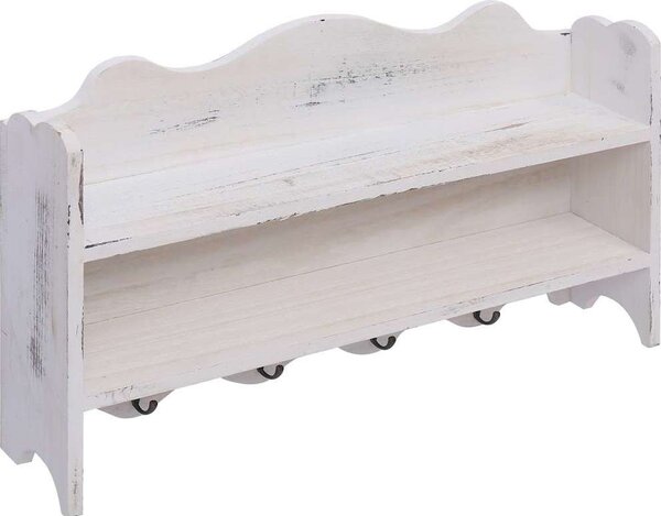 VidaXL Nástěnný věšák 50 x 10 x 30 cm dřevo [284236] Barva: Bílá