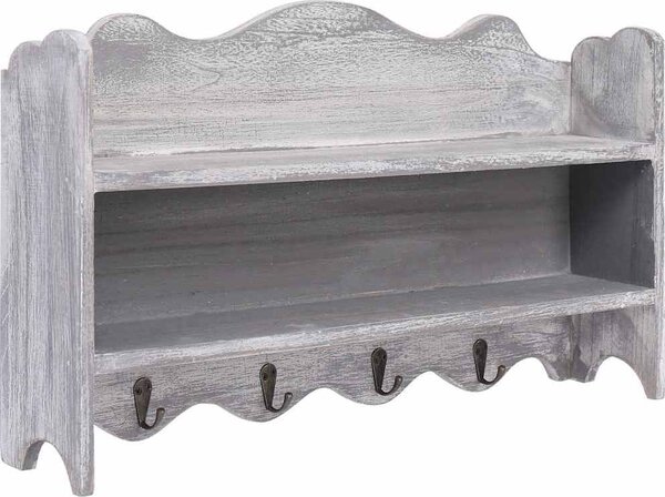 VidaXL Nástěnný věšák 50 x 10 x 30 cm dřevo [284236] Barva: Bílá