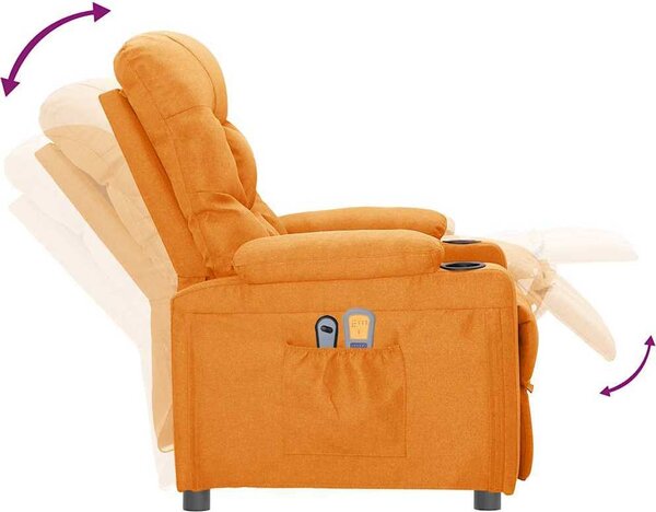 VidaXL Elektrické masážní křeslo textil [3098838] Barva: vínová červená