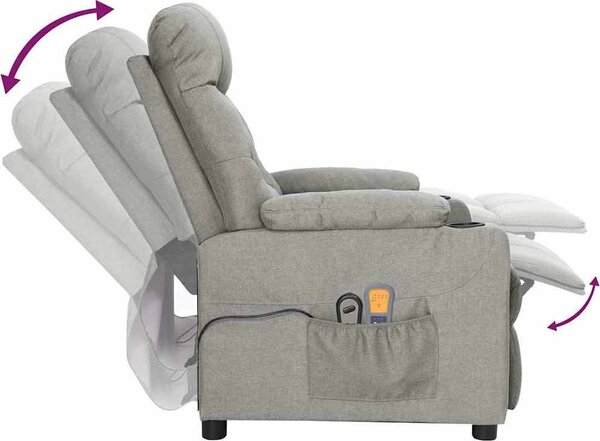 VidaXL Elektrické masážní křeslo textil [3098838] Barva: vínová červená