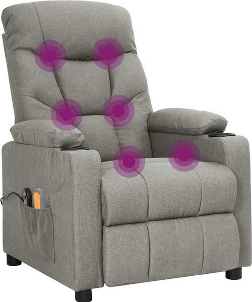 VidaXL Elektrické masážní křeslo textil [3098838] Barva: vínová červená