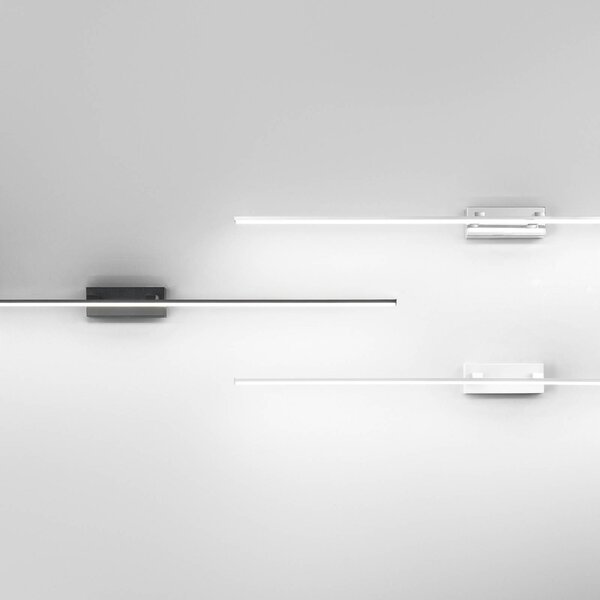 Fabas Luce Zrcadlové světlo Nala LED, bílé, šířka 110 cm, kovové, Bílá / opál, Koupelna, kov, Moderní, Nástěnné bodové svítidlo