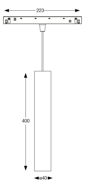 EGO PENDANT TUBE lištové LED závěsné svítidlo 12W 1000lm 3000K On-Off 30° IP20, černé