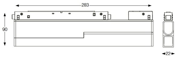 EGO FLEXIBLE WIDE lištové LED svítidlo 7W 820lm 3000K On-Off 110° 28,3cm IP20, černé