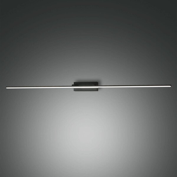Fabas Luce Zrcadlové světlo Nala LED, černé, šířka 110 cm, kovové, Černá, Koupelna, kov, Moderní, Nástěnné bodové svítidlo
