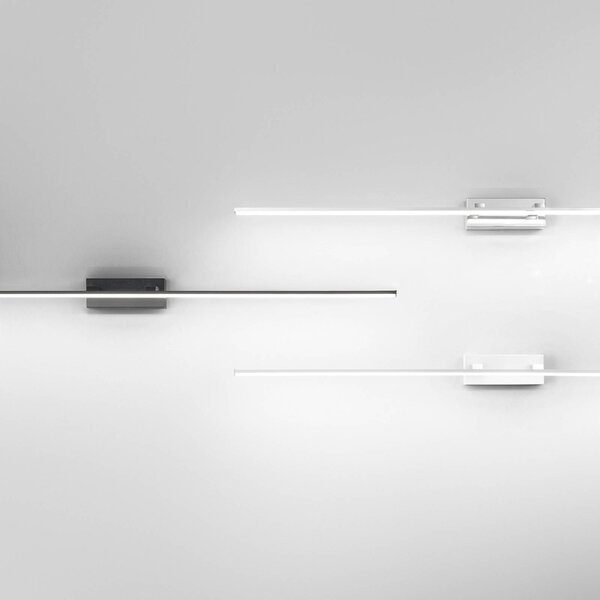 Fabas Luce Zrcadlové světlo Nala LED, černé, šířka 110 cm, kovové, Černá, Koupelna, kov, Moderní, Nástěnné bodové svítidlo