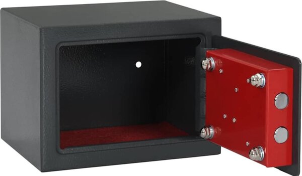 VidaXL Trezor se zámkem Tmavě šedá 23 x 17 x 17 cm Ocel [42011313]