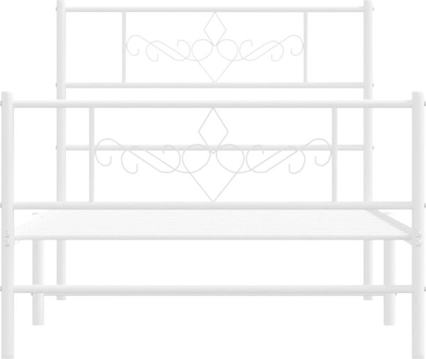 VidaXL Kovový rám postele s hlavovým a nožním čelem 80 x 200 cm [355276] Barva: Černá