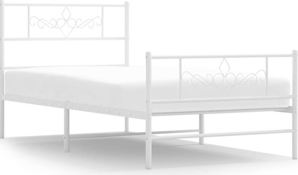 VidaXL Kovový rám postele s hlavovým a nožním čelem 80 x 200 cm [355276] Barva: Černá