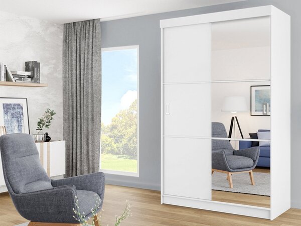 Šatní skříň se zrcadlem Iceland 138 III, Osvětlení: bez osvětlení, Barva: grafit antracit 5903211100666