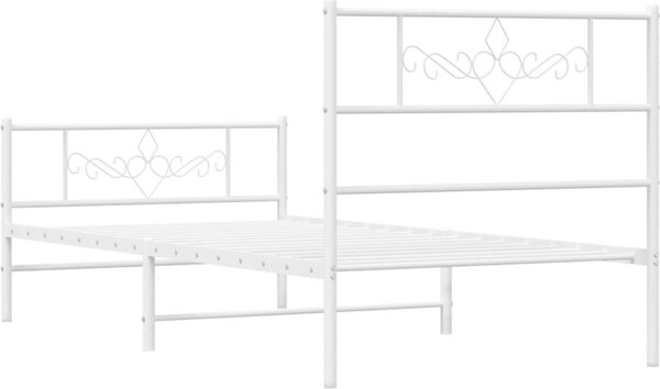 VidaXL Kovový rám postele s hlavovým a nožním čelem 80 x 200 cm [355276] Barva: Černá
