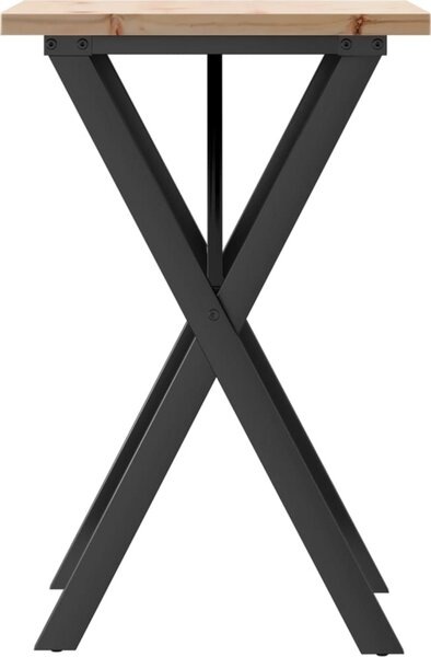 VidaXL Jídelní stůl s X rámem 50 x 50 x 75,5 cm borové dřevo a ocel [3282757]