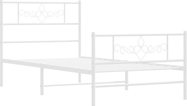 VidaXL Kovový rám postele s hlavovým a nožním čelem 80 x 200 cm [355276] Barva: Černá