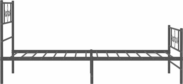 VidaXL Kovový rám postele s hlavovým a nožním čelem 80 x 200 cm [355276] Barva: Černá