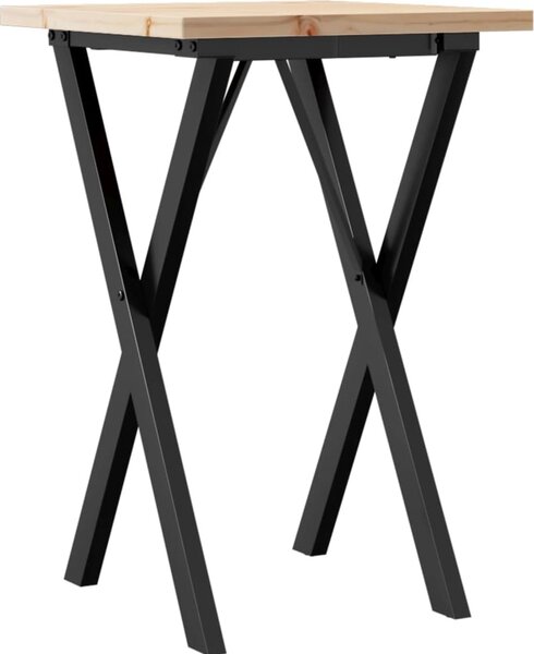 VidaXL Jídelní stůl s X rámem 50 x 50 x 75,5 cm borové dřevo a ocel [3282757]