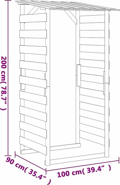 VidaXL Pergola se střechou 100 x 90 x 200 cm impregnované borové dřevo [318380]