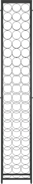 VidaXL Stojan na víno na 57 lahví černý 34 x 18 x 200 cm tepané železo [358366]