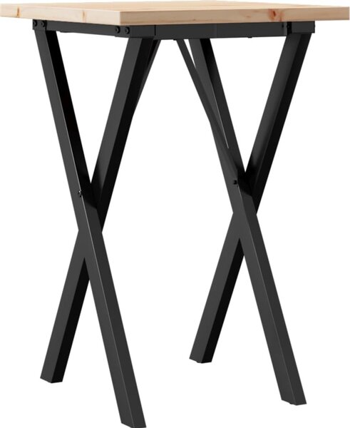 VidaXL Jídelní stůl s X rámem 50 x 50 x 75,5 cm borové dřevo a ocel [3282757]