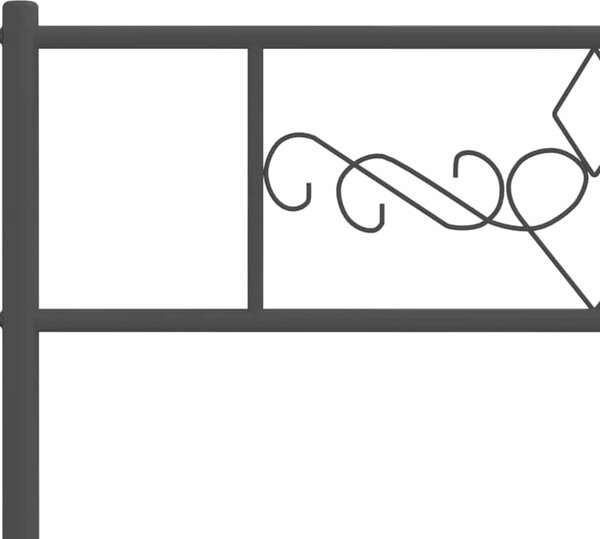 VidaXL Kovový rám postele s hlavovým a nožním čelem 80 x 200 cm [355276] Barva: Černá