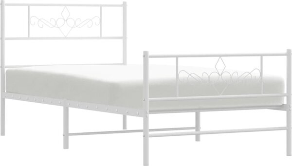 VidaXL Kovový rám postele s hlavovým a nožním čelem 80 x 200 cm [355276] Barva: Černá