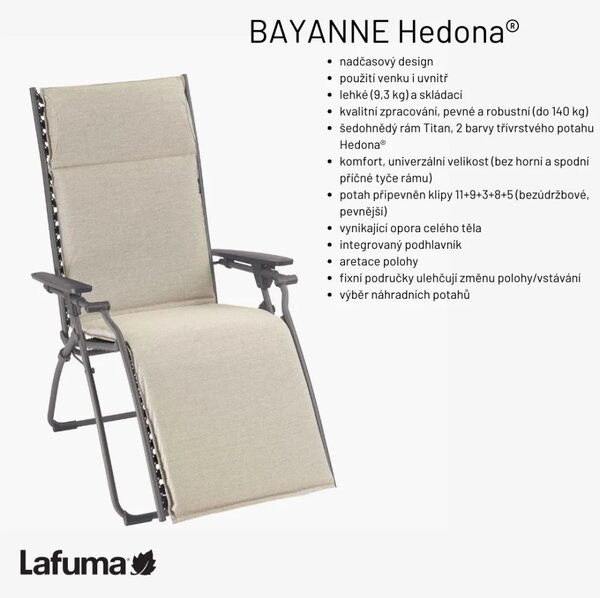 Relaxační křeslo Lafuma BAYANNE Hedona béžová Latté