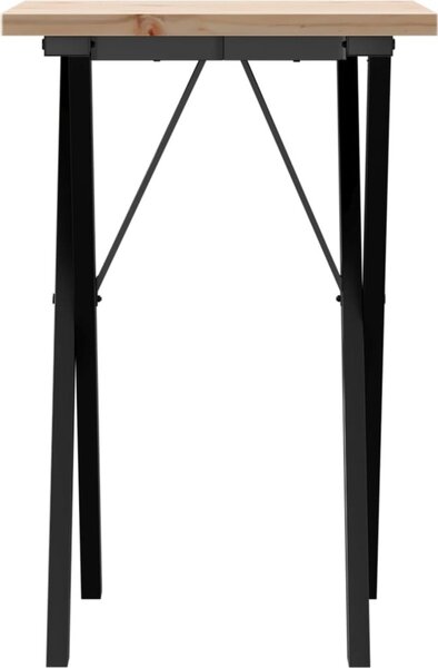 VidaXL Jídelní stůl s X rámem 50 x 50 x 75,5 cm borové dřevo a ocel [3282757]