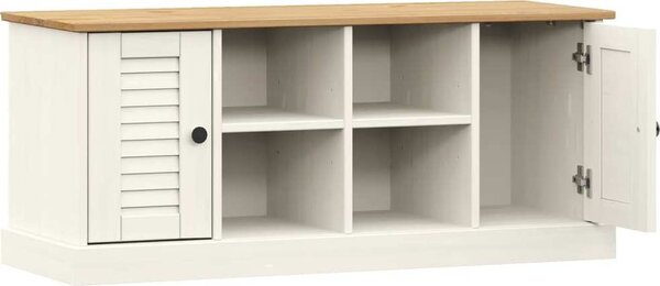 VidaXL Lavice s botníkem VIGO 106x35x45 cm masivní borové dřevo [353178] Barva: Bílá