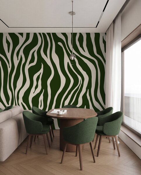 Fototapety Vektorový tisk zebří kůže v zelené a bílé barvě, Fototapety abstraktní, u99173v2 : uwalls.cz