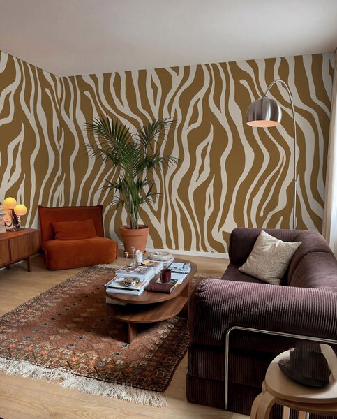 Fototapety Vektorový tisk zebří kůže v hnědé a bílé barvě, Fototapety abstraktní, u99173 : uwalls.cz