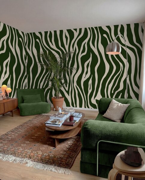 Fototapety Vektorový tisk zebří kůže v zelené a bílé barvě, Fototapety abstraktní, u99173v2 : uwalls.cz