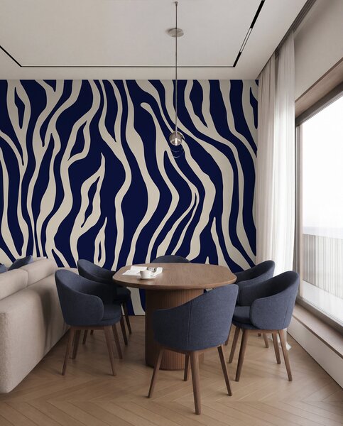 Fototapety Vektorový tisk zebří kůže v modré a bílé barvě, Fototapety abstraktní, u99173v1 : uwalls.cz