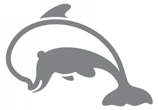 Delfín - dětská samolepka na zeď mořská zvířátka světle zelená