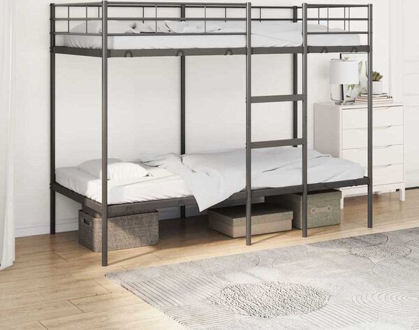 VidaXL Patrová postel bez matrace ocel [42000323] Barva: Bílá, Velikost: 80 x 200 cm (rám 207 x 79,5 x 150 cm)