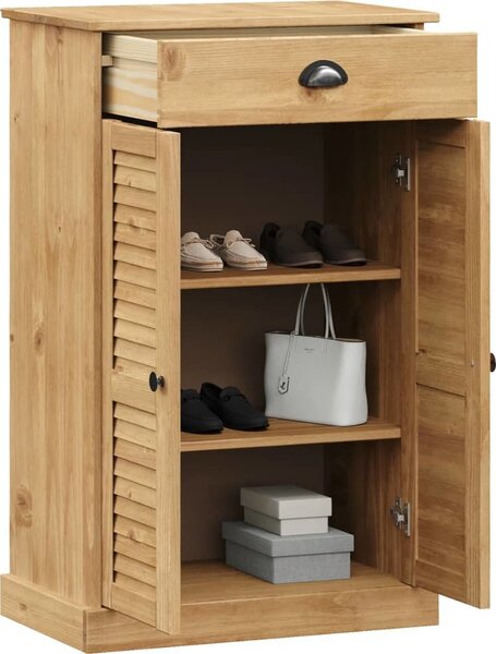 VidaXL Botník VIGO 60 x 35 x 96 cm masivní borové dřevo [353167] Barva: Hnědá