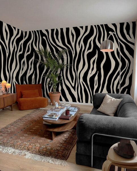 Fototapety Vektorový tisk zebří kůže v černé a bílé barvě, Fototapety abstraktní, u99173v3 : uwalls.cz