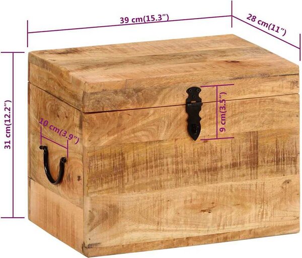 VidaXL Úložný box 39 x 28 x 31 cm masivní mangovníkové dřevo [338483]