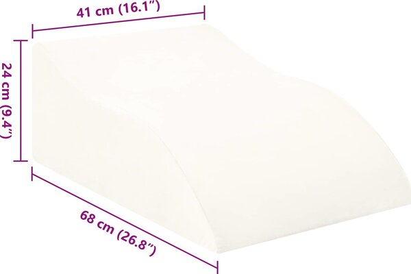 VidaXL Polštář na nohy 68 x 41 x 24 cm PU pěna [42020184] Barva: Bílá