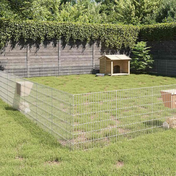 VidaXL Ohrádka pro zvířata 48 panelů 54 x 60 cm pozinkované železo [3321346]