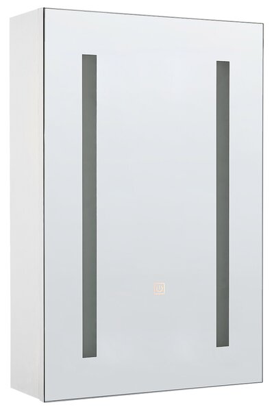 Nástěnná zrcadlová skříňka do koupelny LED CAMERON 40 cm 60 cm Bílá
