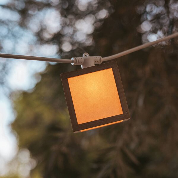 Newgarden LED solární světelná řetěz Vega, bambus, IP44, Světlé dřevo, Dřevo, Moderní