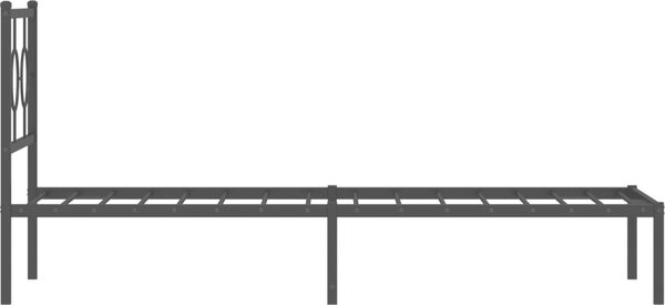 VidaXL Kovový rám postele s čelem 80 x 200 cm [376217] Barva: Černá