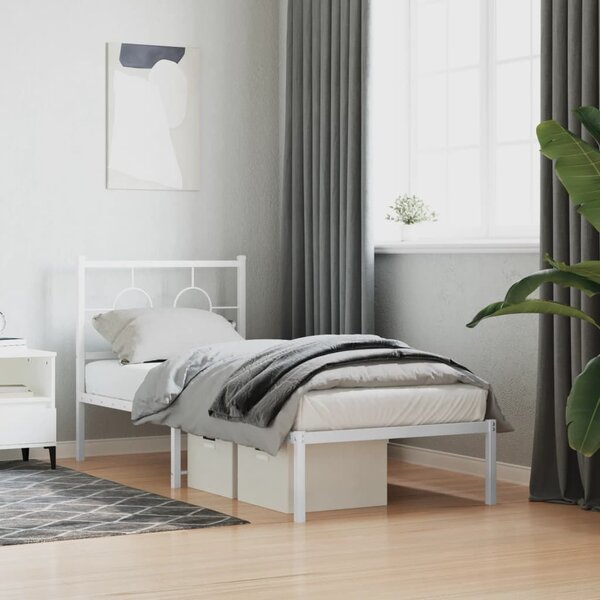 VidaXL Kovový rám postele s čelem 80 x 200 cm [376217] Barva: Černá