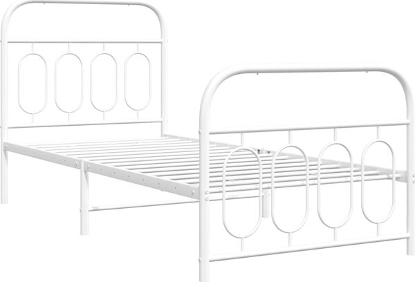 VidaXL Kovový rám postele s hlavovým a nožním čelem 80 x 200 cm [377126] Barva: Černá