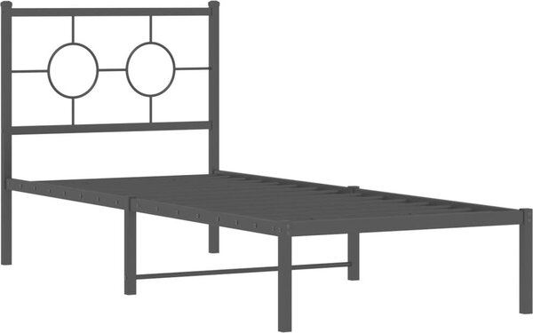 VidaXL Kovový rám postele s čelem 80 x 200 cm [376217] Barva: Černá