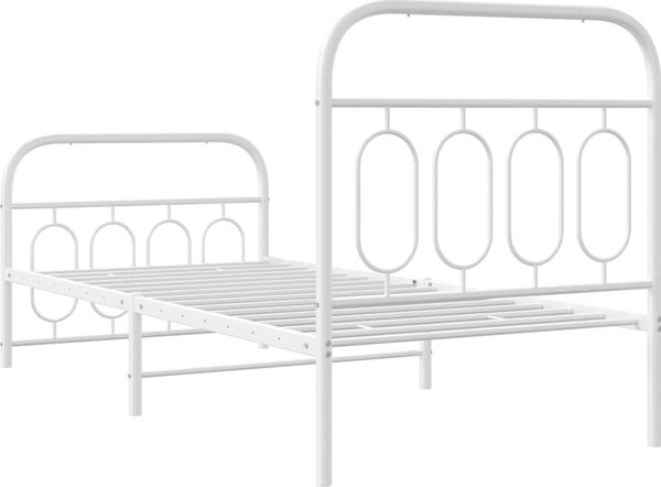 VidaXL Kovový rám postele s hlavovým a nožním čelem 80 x 200 cm [377126] Barva: Černá