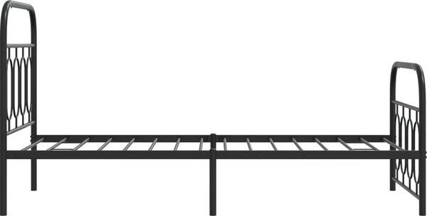 VidaXL Kovový rám postele s hlavovým a nožním čelem 80 x 200 cm [377126] Barva: Černá