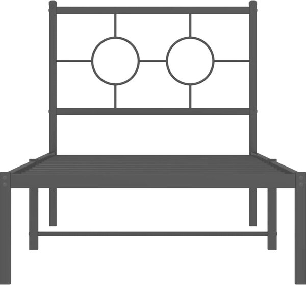VidaXL Kovový rám postele s čelem 80 x 200 cm [376217] Barva: Černá
