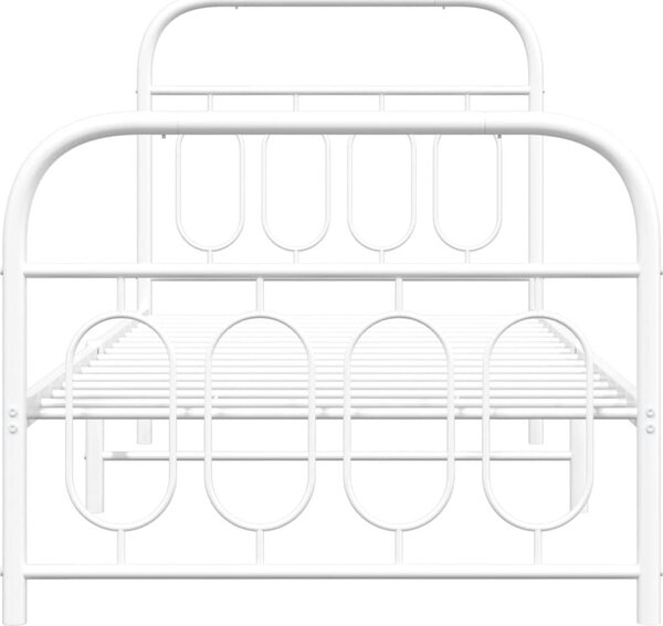 VidaXL Kovový rám postele s hlavovým a nožním čelem 80 x 200 cm [377126] Barva: Černá