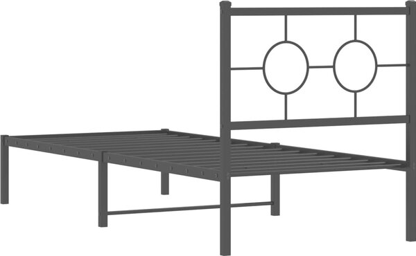 VidaXL Kovový rám postele s čelem 80 x 200 cm [376217] Barva: Černá