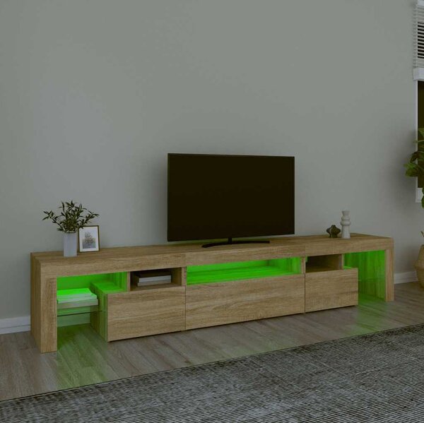 VidaXL TV skříňka s LED osvětlením 215x36,5x40 cm [3152794] Barva: Betonová šedá